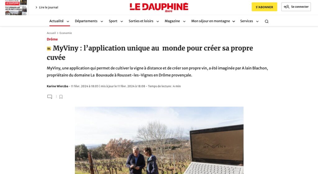 Article MyViny Dauphiné